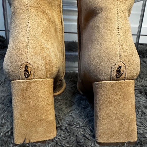 Sam Edelman Tan Suede Knee-High Block Heel Boots - Picture 4 of 5